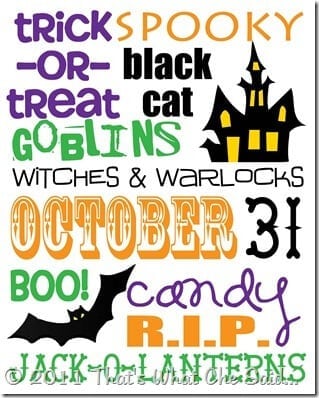 Halloween Subway Art Printable-8 x 10