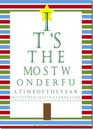 Christmas Eye Chart Art Stripes Multi 5 x 7
