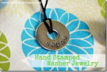 Hand Stamped Washer Jewelry