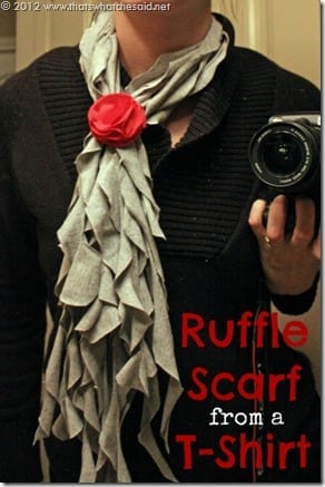 Ruffle Scarf from a tshirt