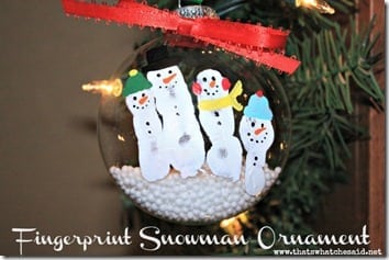 Snowman Fingerprint Ornament