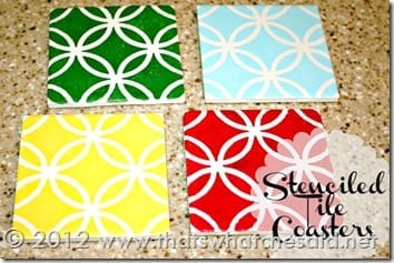 Stenciled Tile Coasters