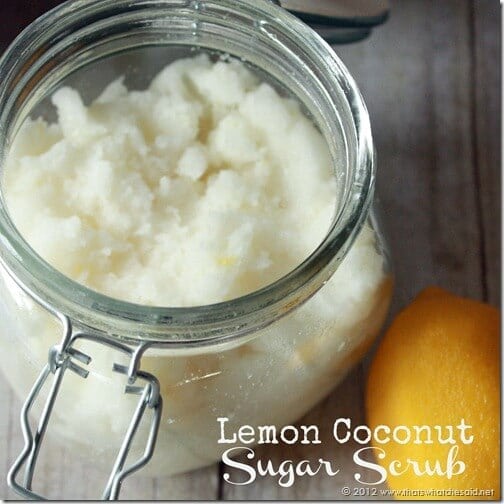 Lemon Coconut Sugar Scrub Square with words