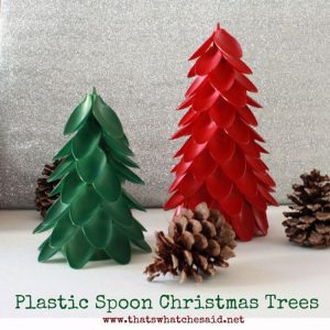 Plastic Spoon Christmas Trees