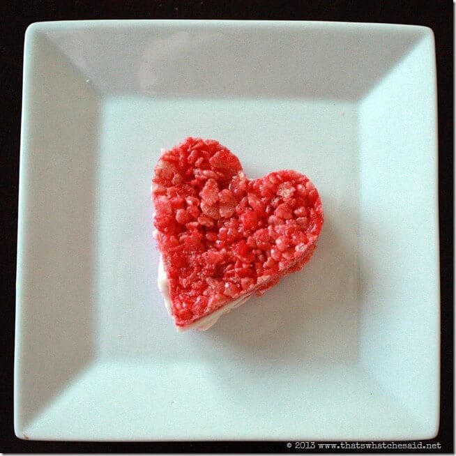 Strawberry Heart Rice Krispie Treats