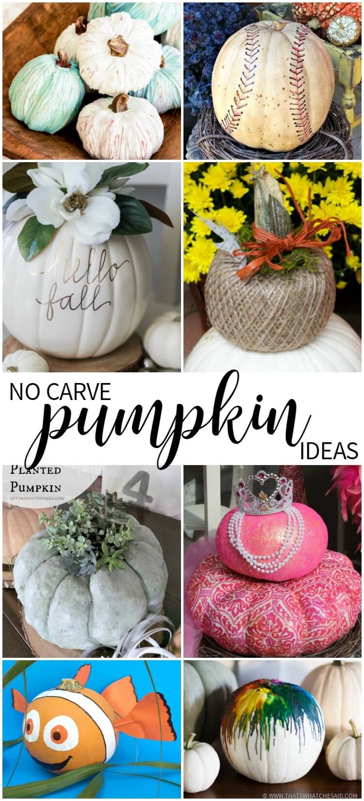No Carve Pumpkin Ideas at Monday Funday Link Party