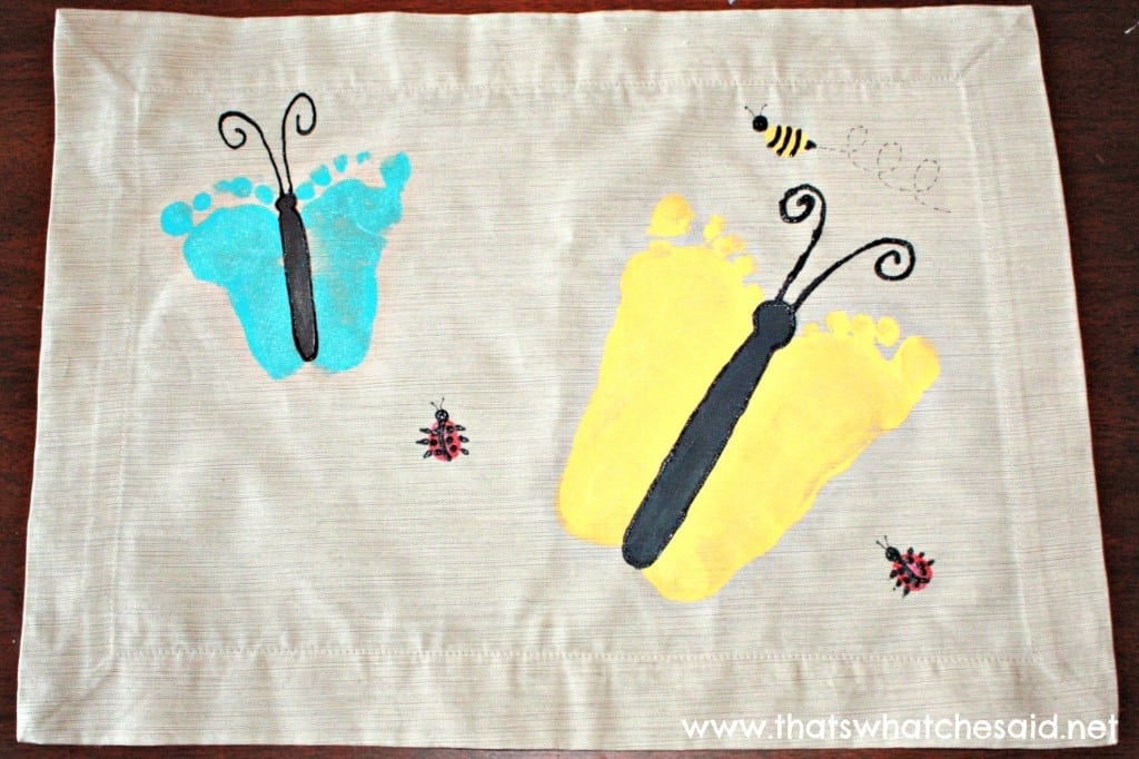Completed Footprint Butterfly Placemat Butterfly Footprint Place Mats