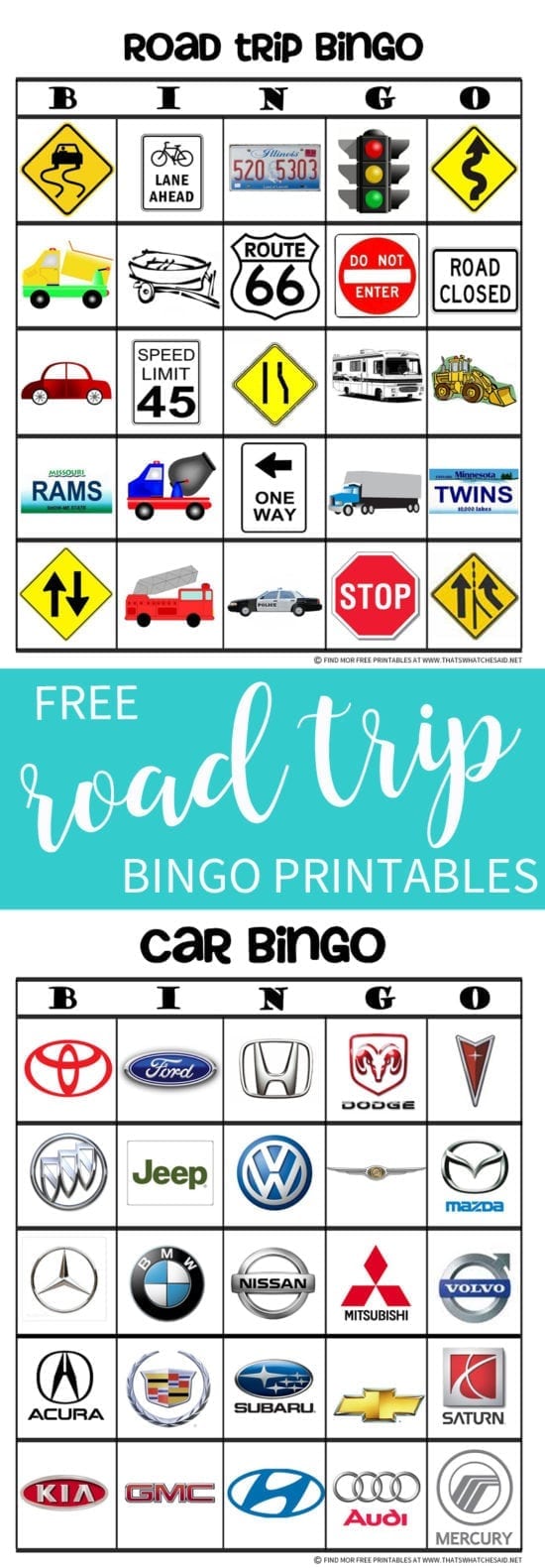 Combine I Spy with Bingo for this fun Road Trip Bingo game! Free Printables included.
