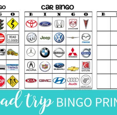 Print your own Free copies of road trip bingo