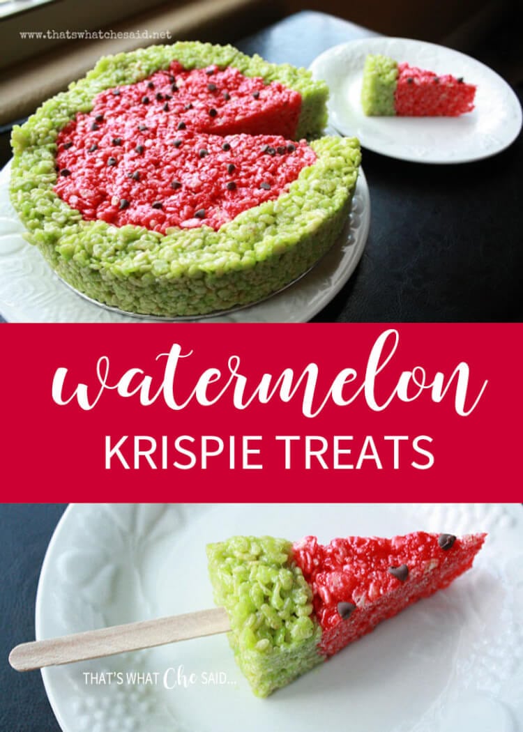 Fun & Fruity Watermelon Rice Krispie Treats! 