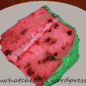 Easy Watermelon Cake idea at www.thatswhatchesaid.com