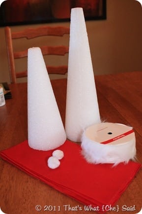 Santa Hat from Styrofoam Cone