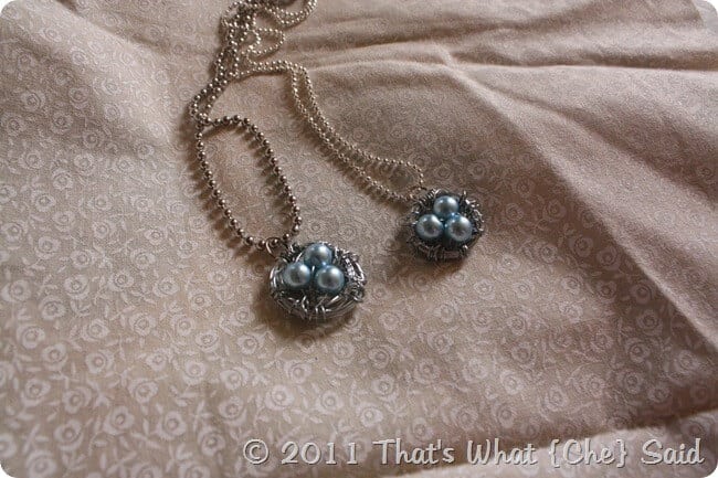 DIY Nest Egg Pendant Necklaces