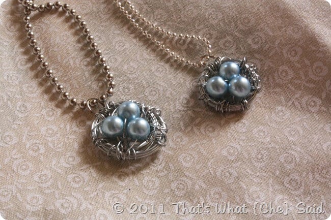 DIY Nest Egg Pendant Necklaces