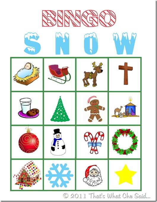 Printable christmas bingo cards for large groups