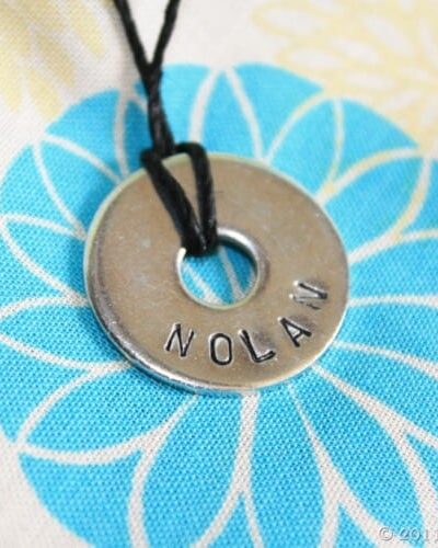 Hand Stamped Washer Pendant