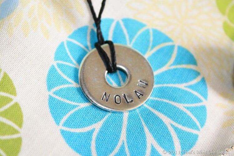 Hand Stamped Washer Pendant