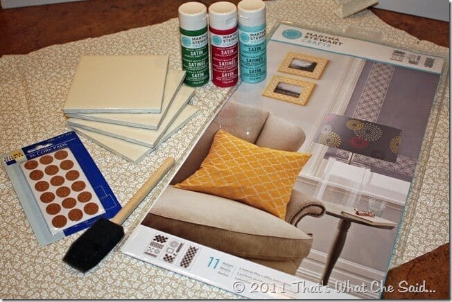 DIY Painted Tile Coasters