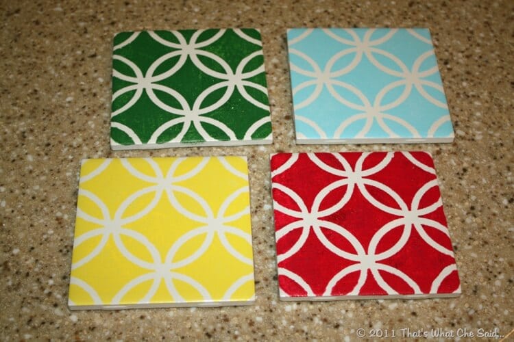 DIY Painted Tile Coasters - That’s What {Che} Said...