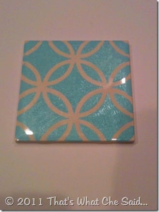 DIY Painted Tile Coasters