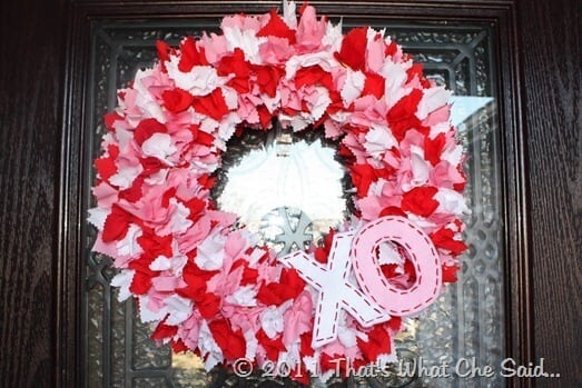 Fabric Valentine's Day Wreath