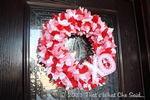 Fabric Valentine's Day Wreath