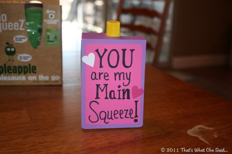 Main Squeeze Toddler Valentine Idea