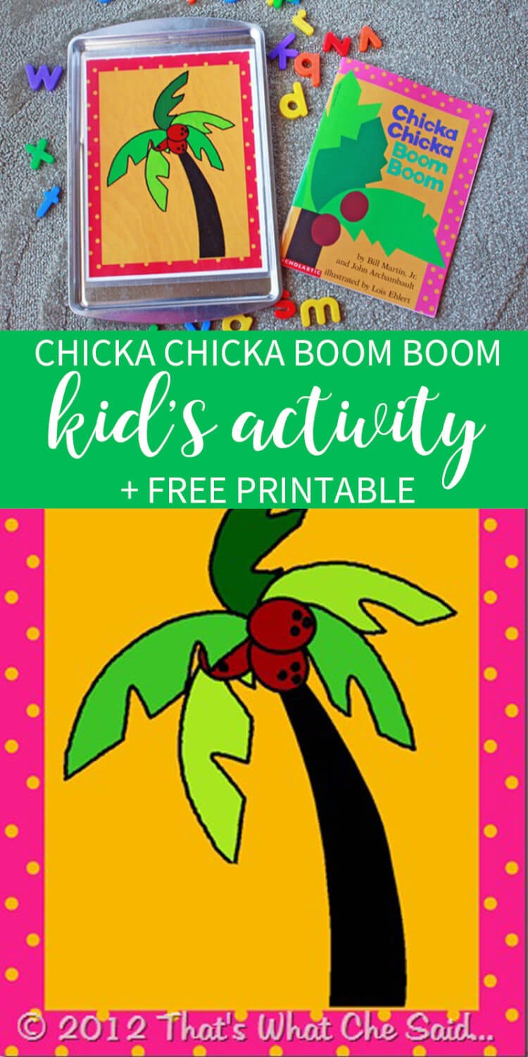 Free Printable of Chicka Chicka Boom Boom Tree for fun kid's activity