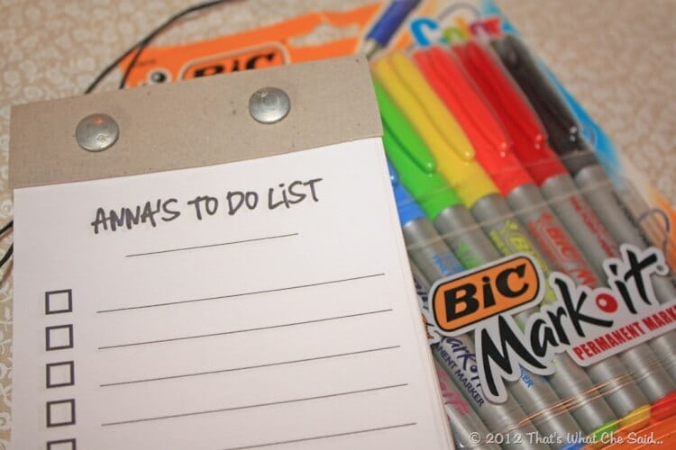To do Notepad with some colorful Markers to gift
