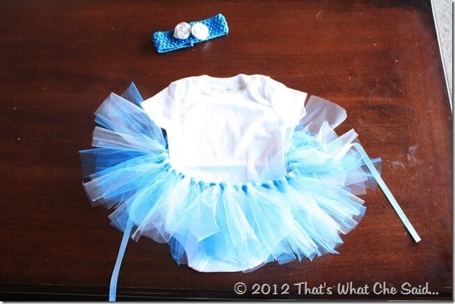 Rosette Fabric Flowers Headband and Matching Tutu