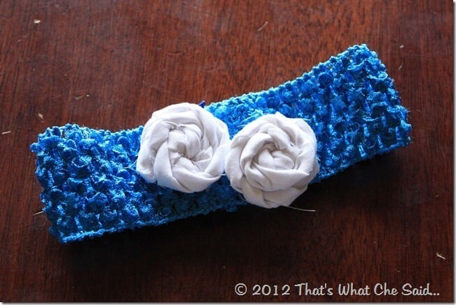 Rosette Fabric Flowers Headband