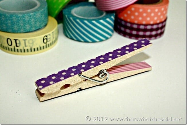 Washi Tape Clothes Pin Magnets