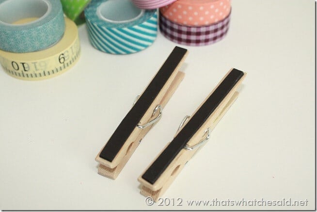 Washi Tape Clothes Pin Magnets