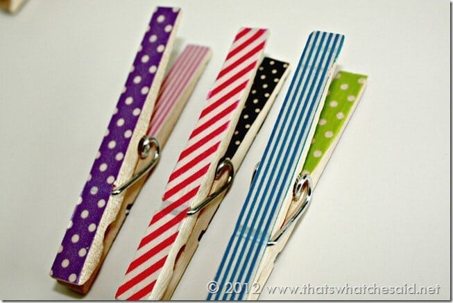 Washi Tape Clothes Pin Magnets