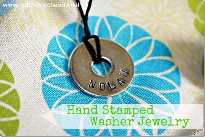 Hand Stamped Washer Jewelry