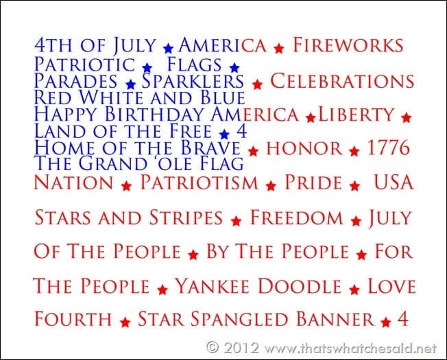 4th of July Printables-Flag 8 x 10