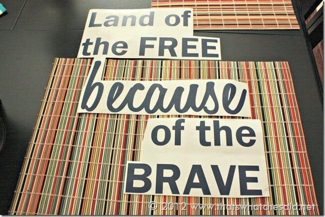 Patriotic Art Vinyl Letters