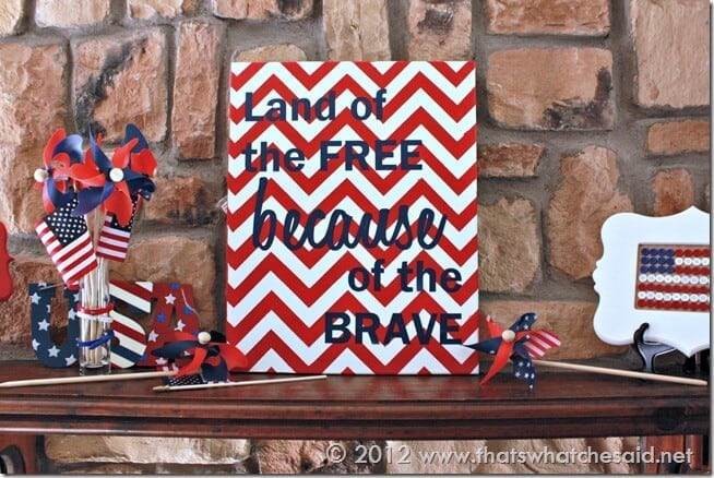 Patriotic Chevron Art Mantle View