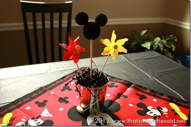 Mickey Mouse Centerpiece on Table