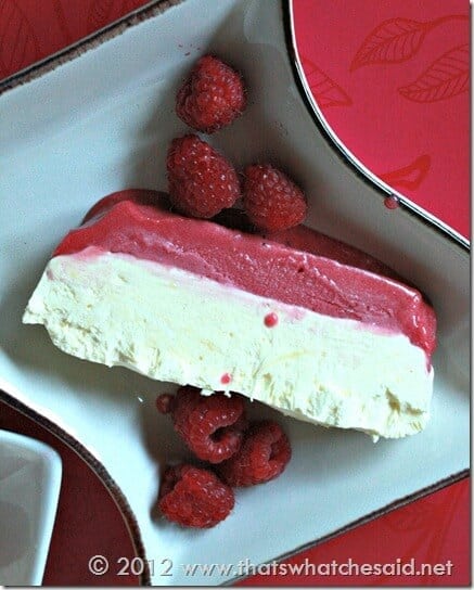 Raspberry and Cream Frozen Dessert.  A simple recipe for classy results!
