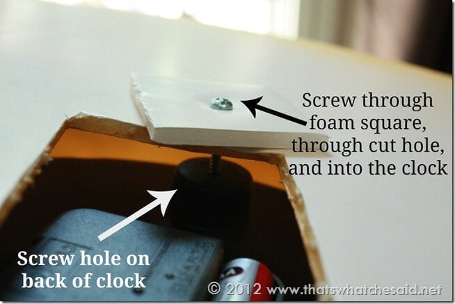 Assembly of Clock to Foam Board