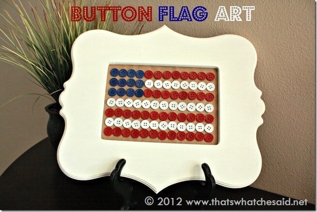 Button Flag Art in Frame