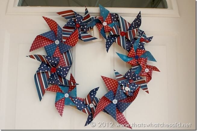 Labor Day Patriotic Pinwheel Wreath