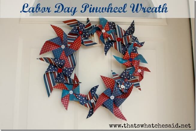 Labor Day Pinwheel Wreath Patriotic