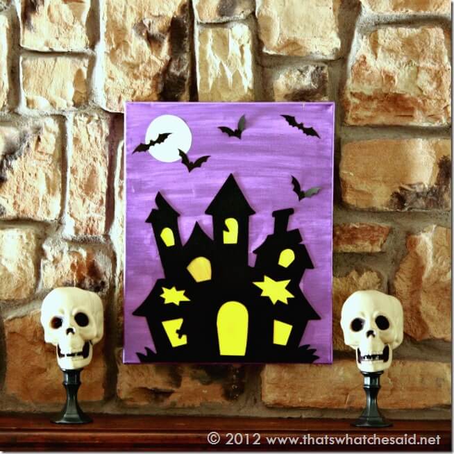 DIY Haunted House Canvas Square