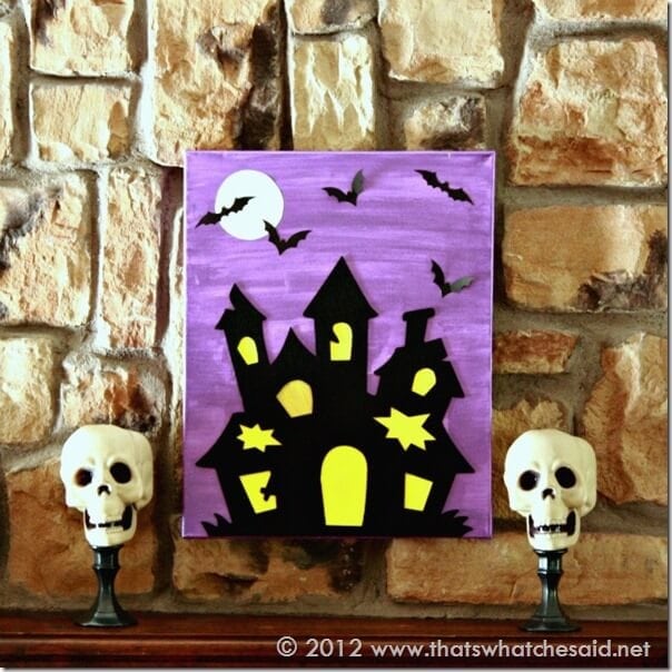 DIY Haunted House Canvas Square
