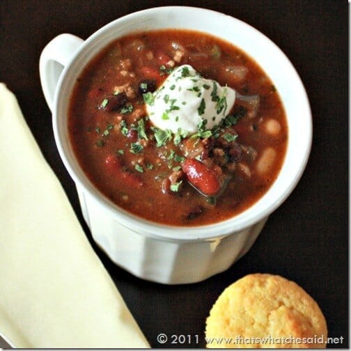 3 bean chili recipe at thatswhatchesaid.net