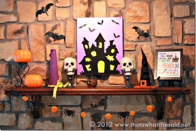 Halloween Mantle & Spider Garland