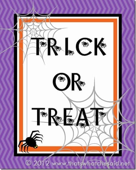 Trick or Treat Printable 2012 16 x 20