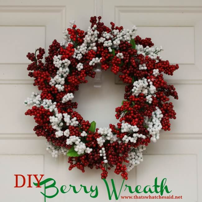 Easy DIY Berry Wreath made from Dollar Store Supplies!  Elegant and classy and inexpensive!